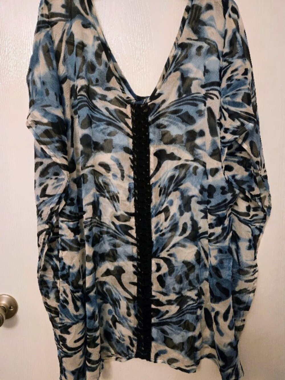 Blue and black swirly cover-up
